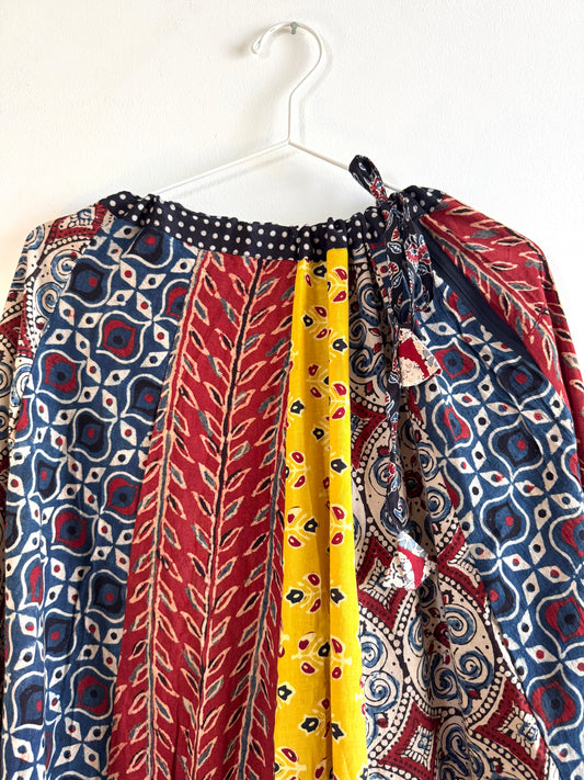 🌻Navrang ~ Ajrakh Handcrafted Lehengas ~ Multicolor Pleads