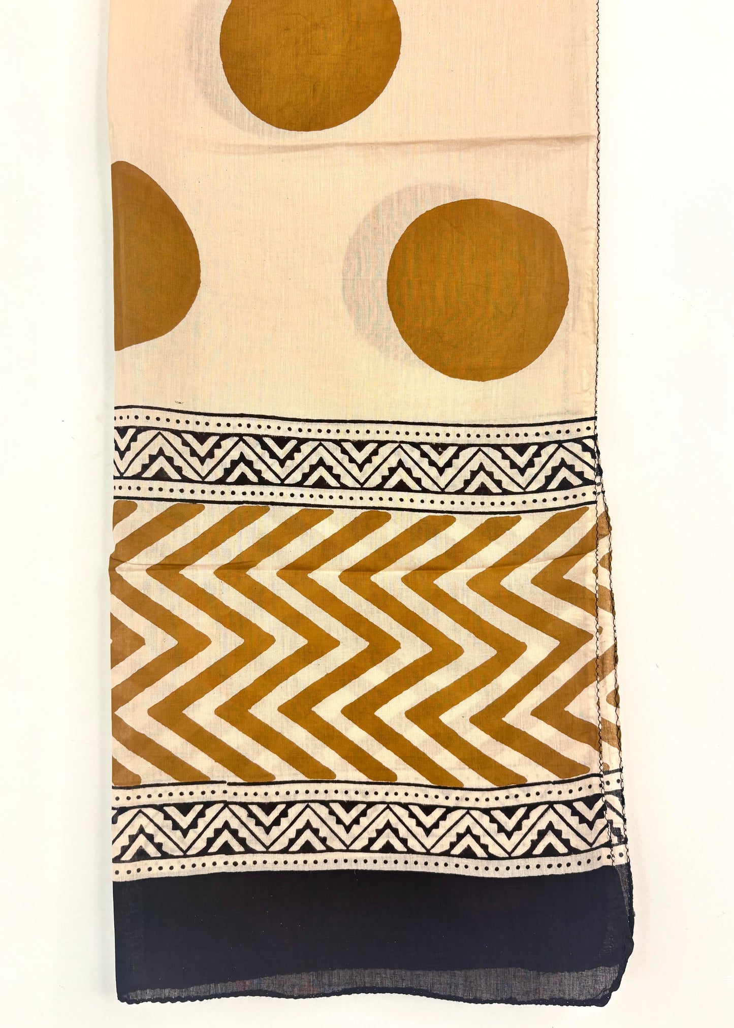 Raag 🪷 Mulmul Cotton Stoles ~ Polka ~ French Beige