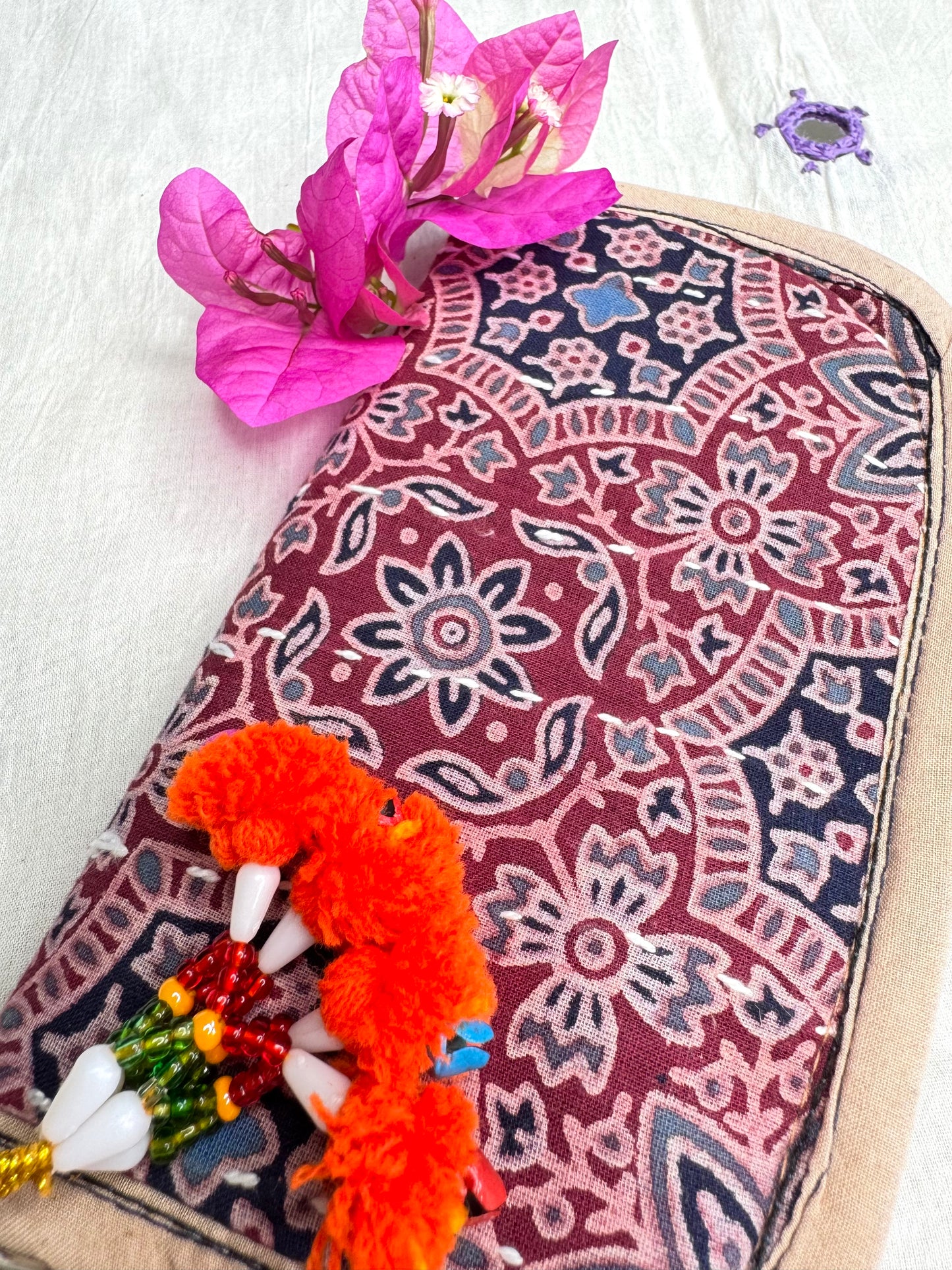 Navrang ~ Ajrakh Handcrafted Wallets ~ Ruby Red