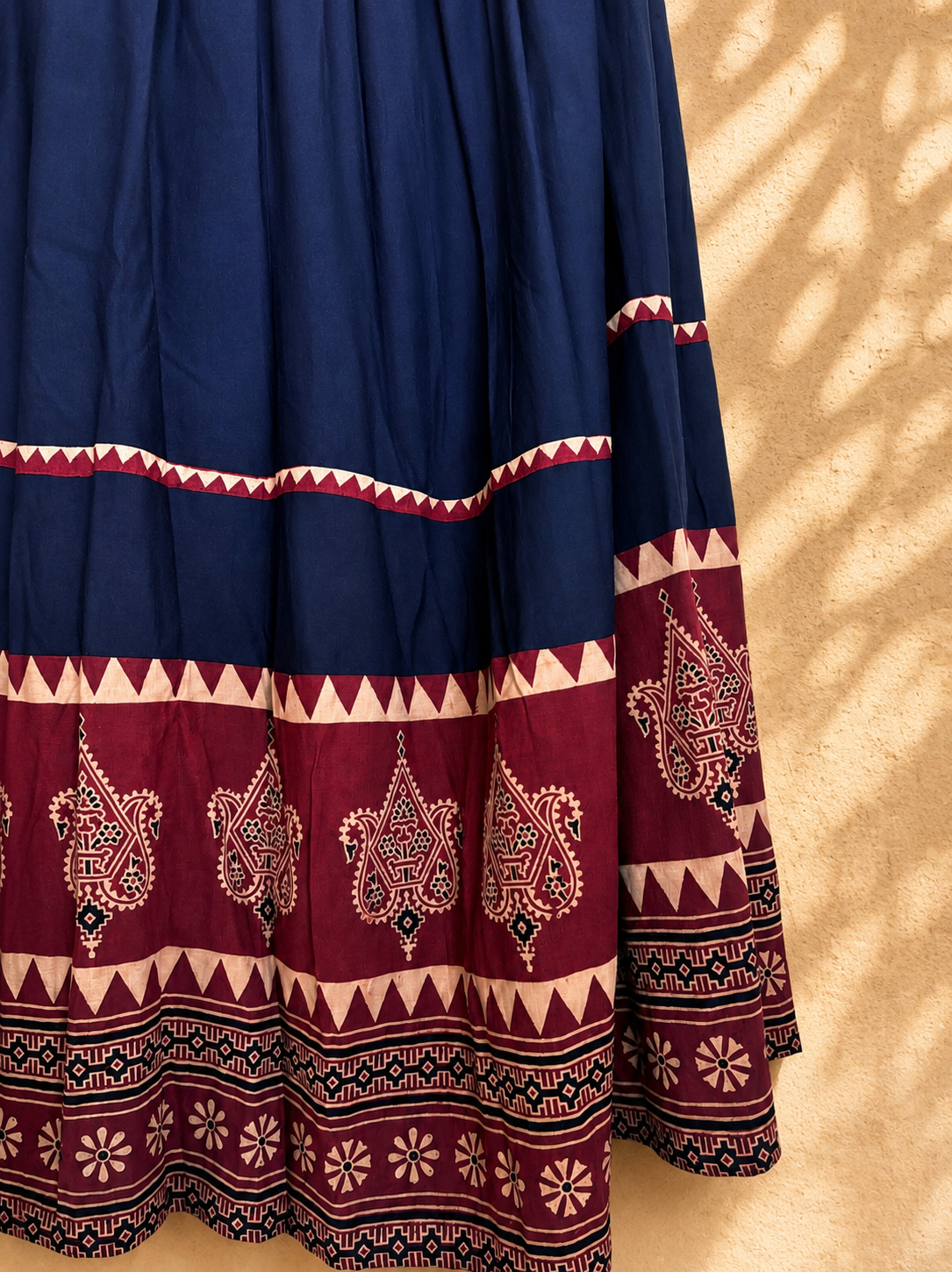 ⚜ Dharohar ~ Indrani ~ Ajrakh Long Kali Skirt