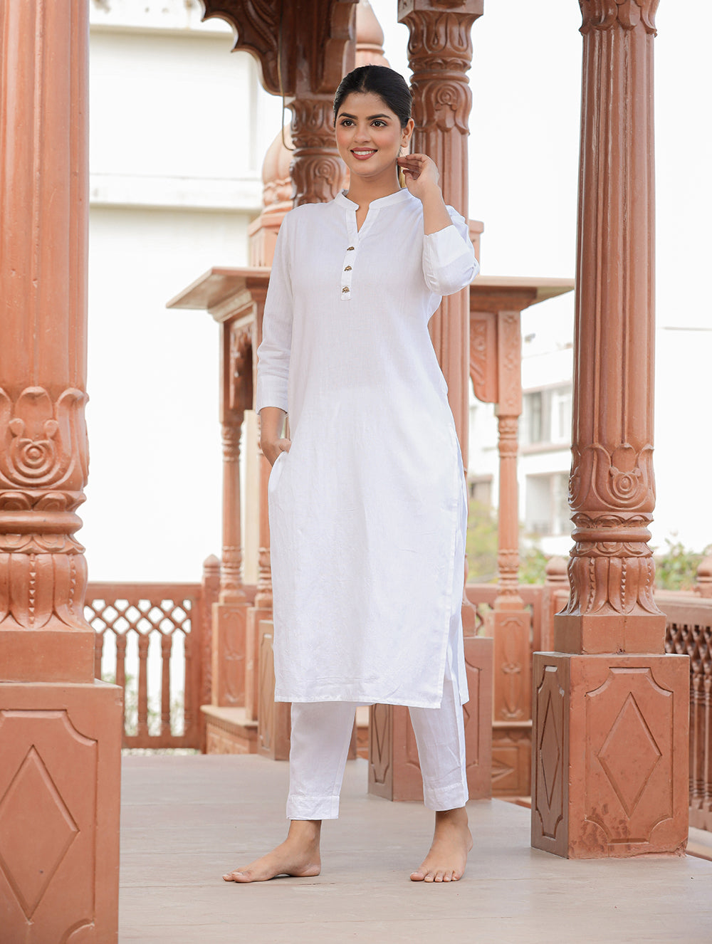 Saadgi ~ Beauty in Simplicity Cotton Suits, Starch White 🕊️