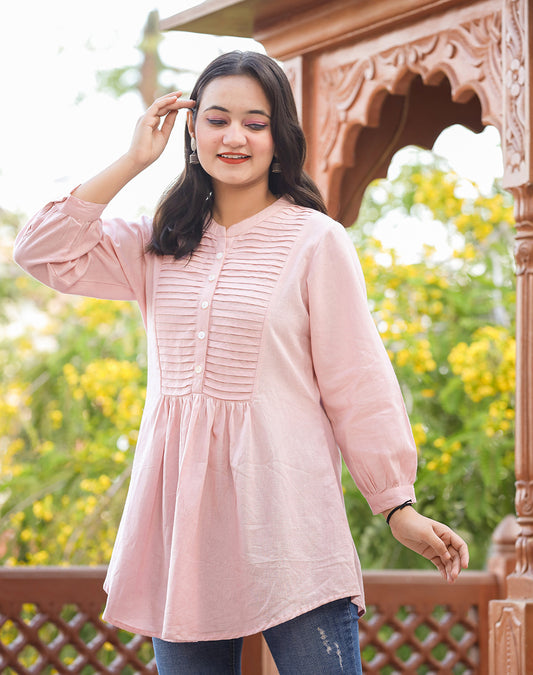 Bella ~ Peach Pink Tunic Top