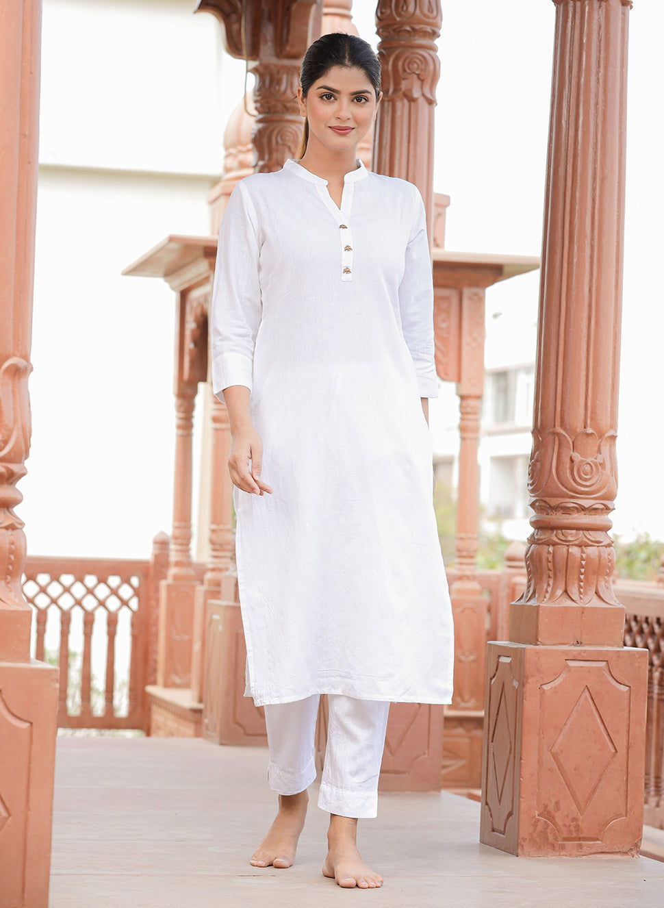 Saadgi ~ Beauty in Simplicity Cotton Suits, Starch White 🕊️