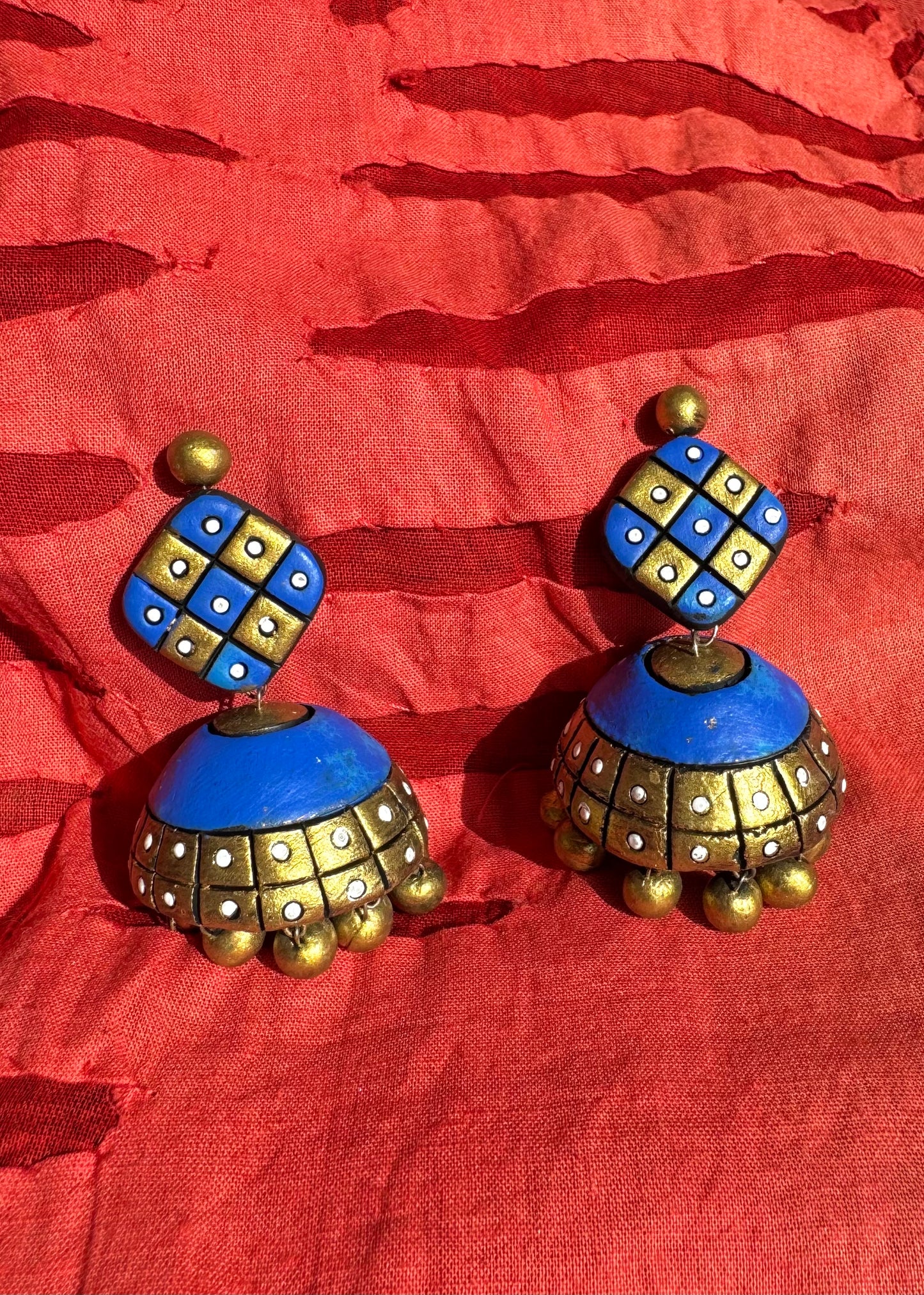 Mati ke Rang ~ Terracotta Jumkis ~ Aqua Blue