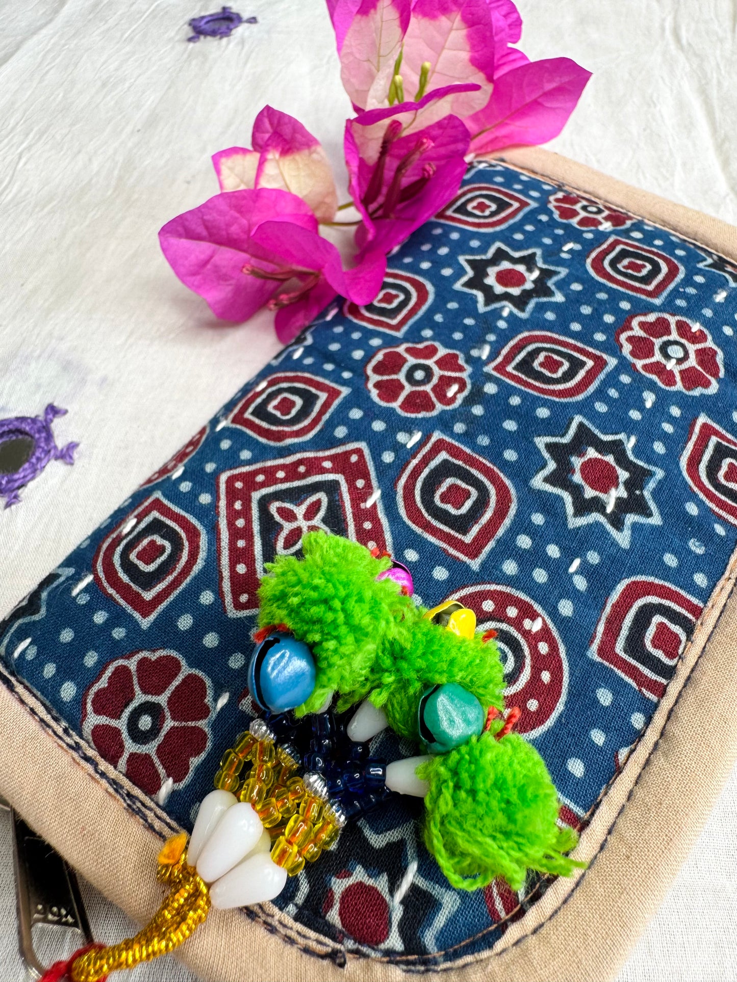 Navrang ~ Ajrakh Handcrafted Wallets ~ Navy Blue