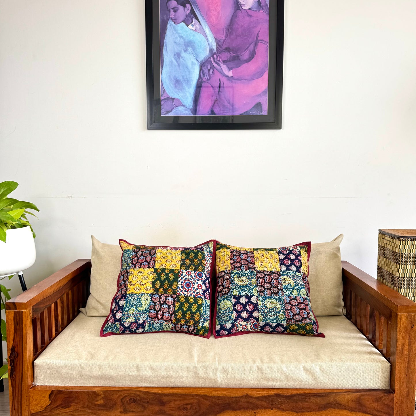 Ajrakh Cushion Covers ~ Motif Shower ~ Set of 2