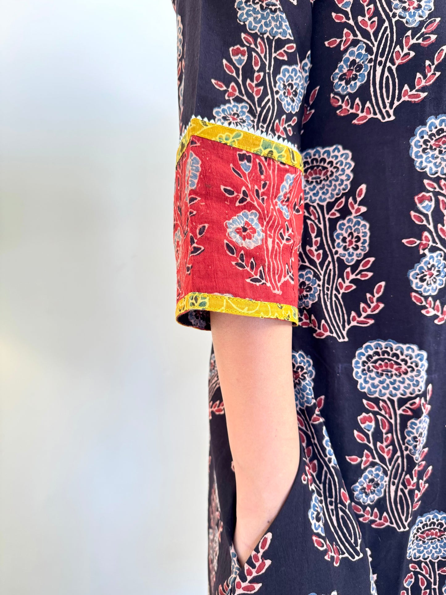 Noor 9 to 5 Ajrakh Dress ~ Black and Red