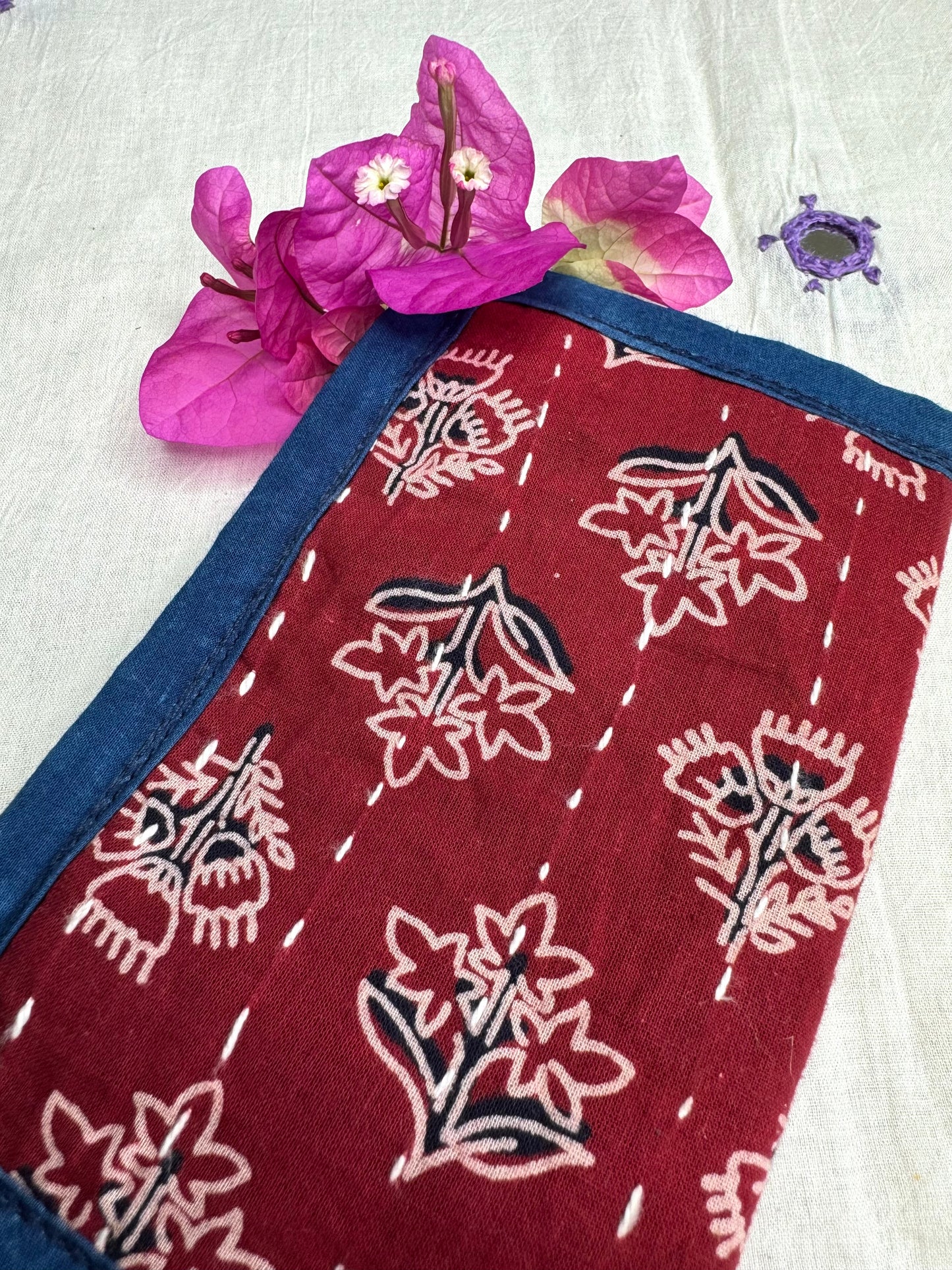 Navrang ~ Ajrakh Handcrafted Wallets ~ Wine Red