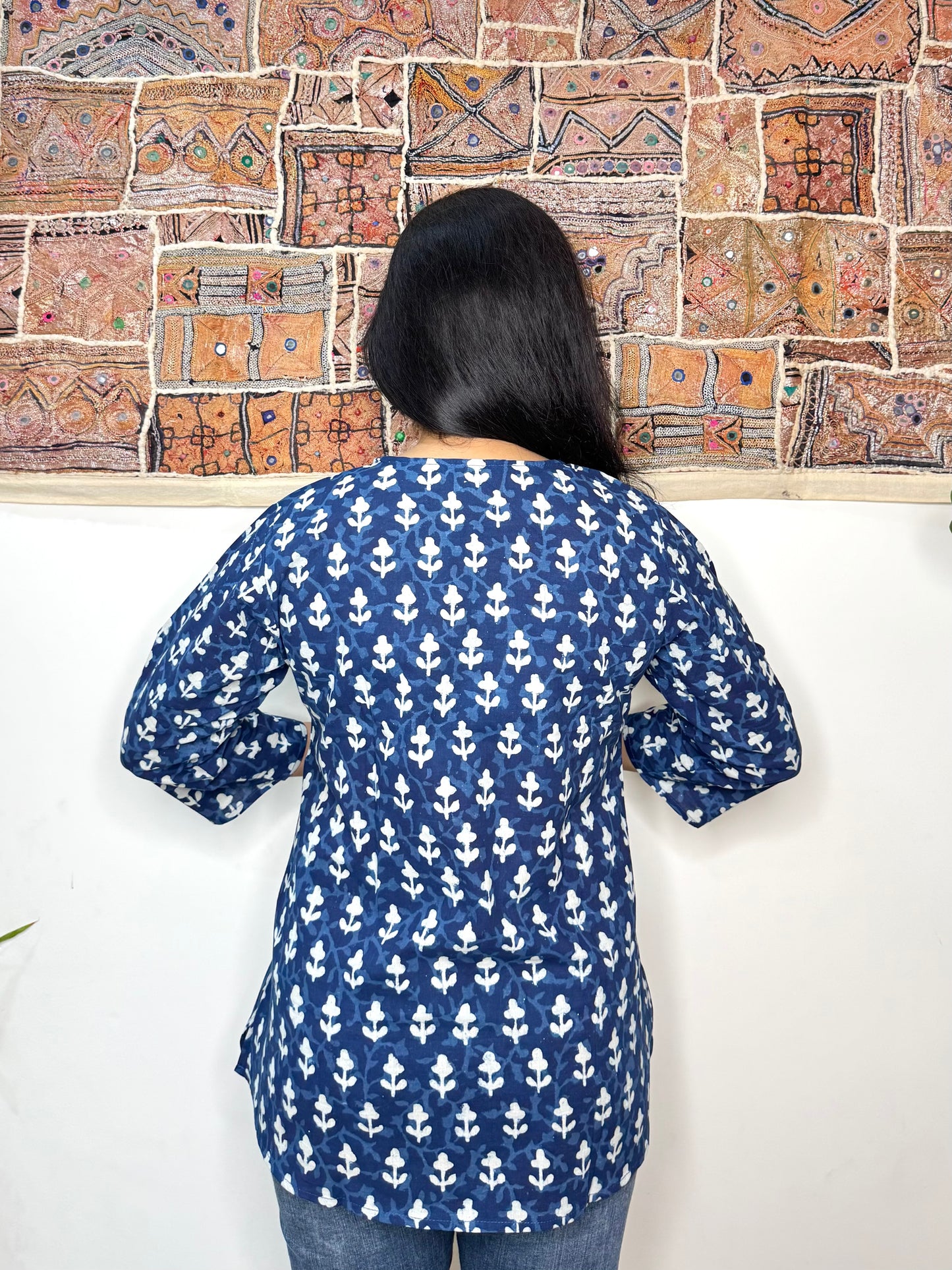 Indigo Whispers ~ Blue Handblock Kurti
