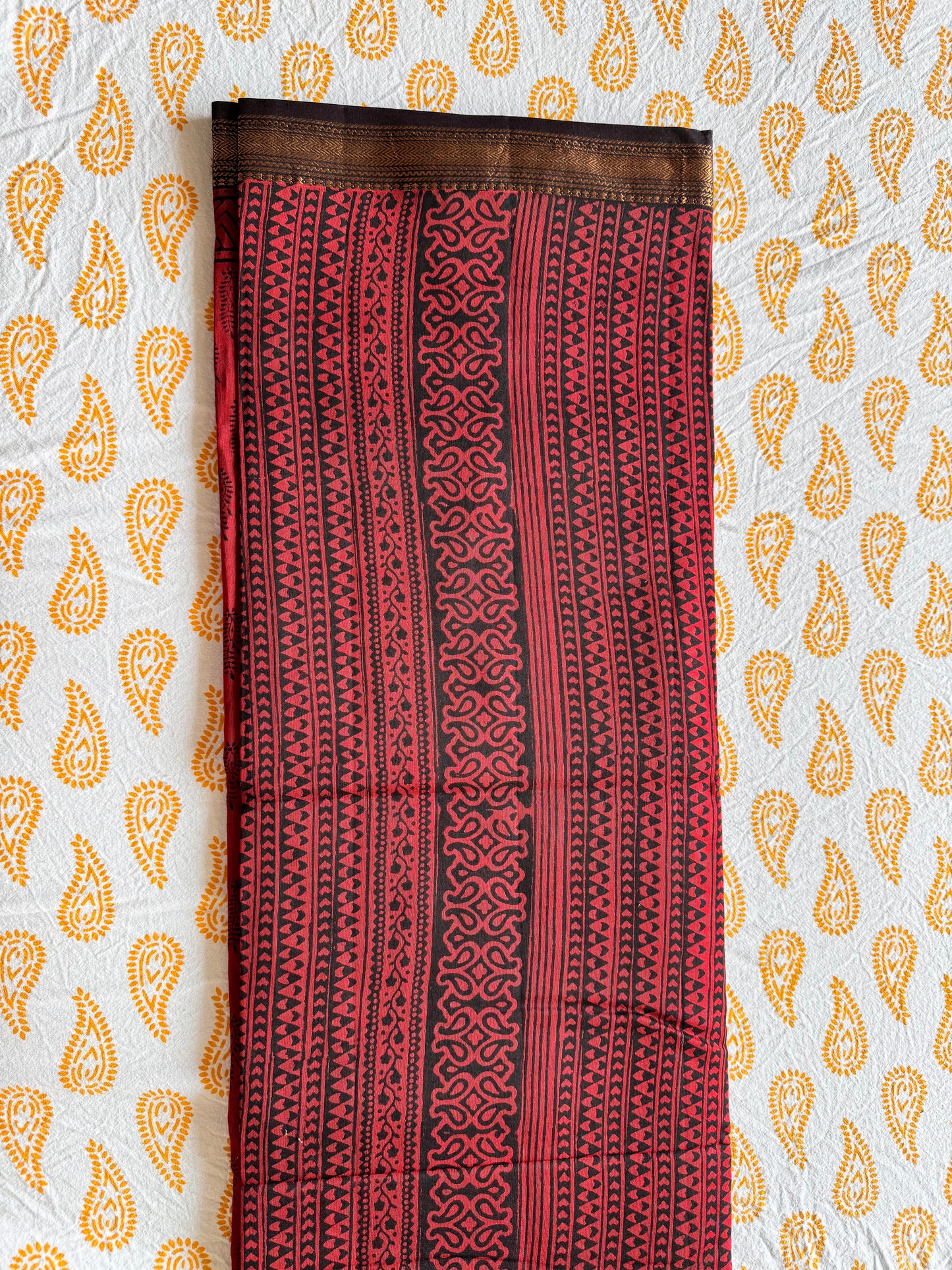 Scarlet Sweetheart - Red Maheshwari Saree