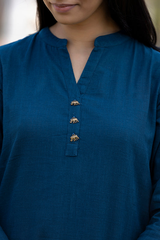 Saadgi ~ Beauty in Simplicity Cotton Suits, Midnight Blue🌀