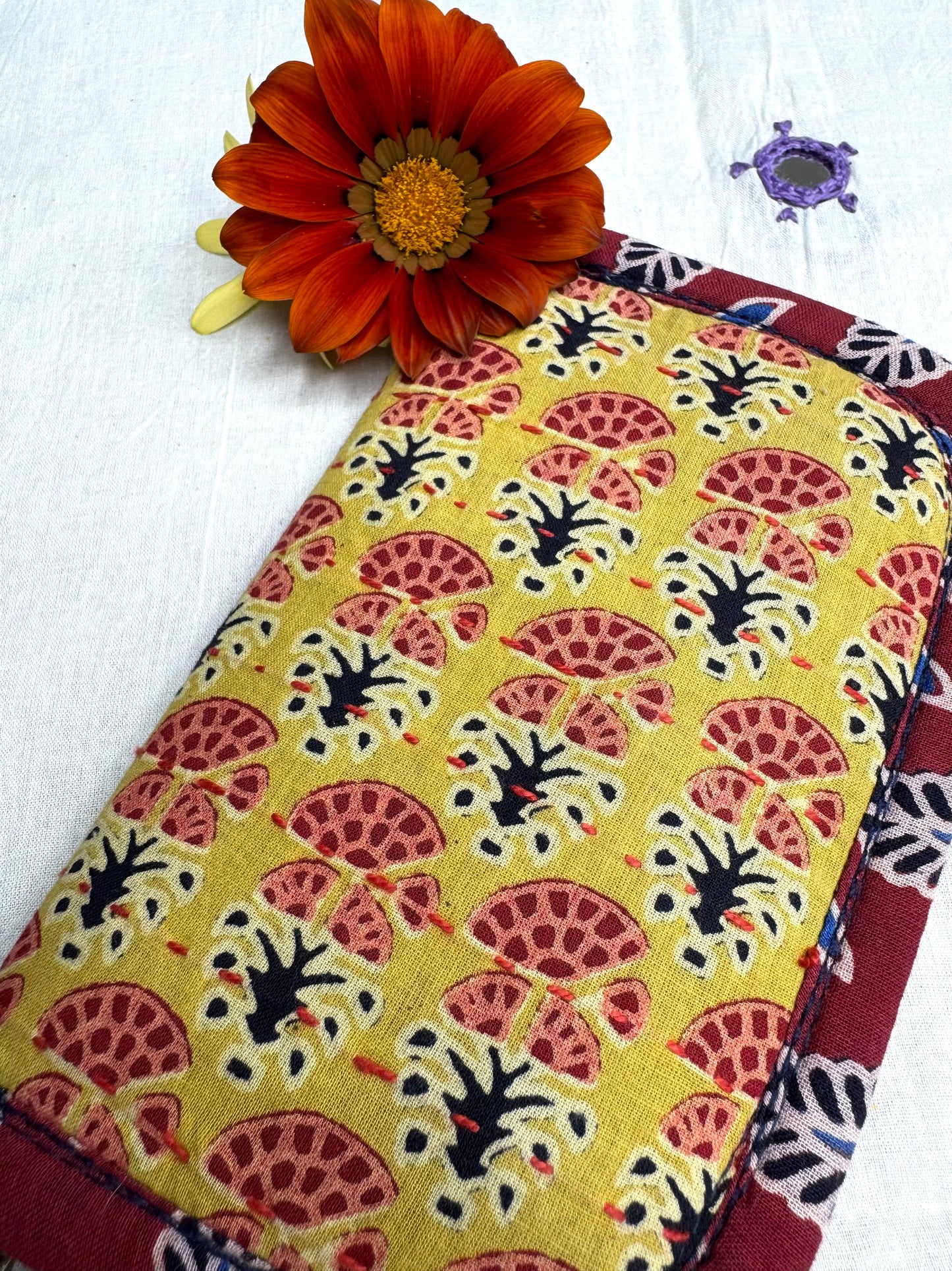 Navrang ~ Ajrakh Handcrafted Wallets ~ Yellow & Red