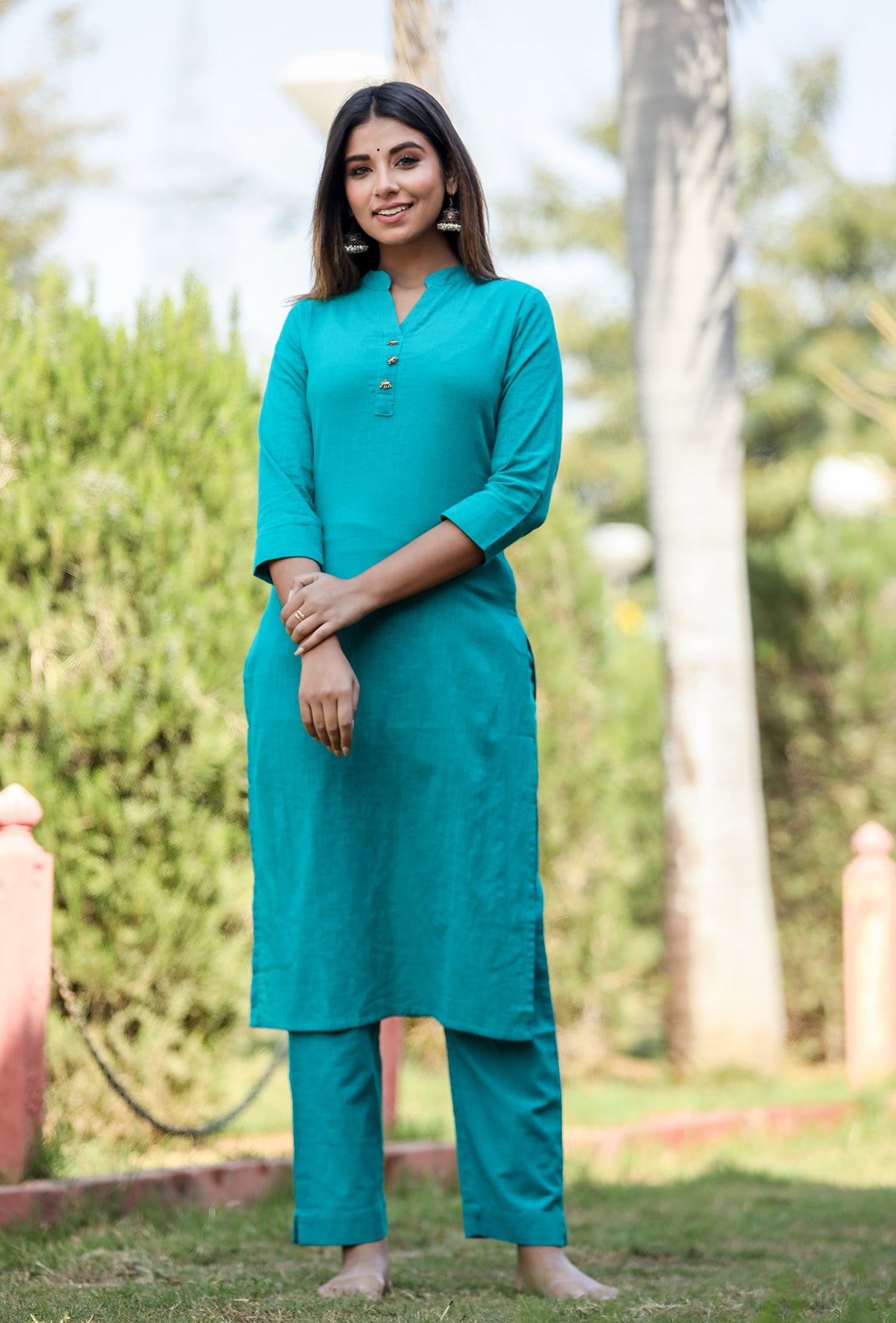 Saadgi ~ Beauty in Simplicity Cotton Kurti, Tiffany Blue 🩵