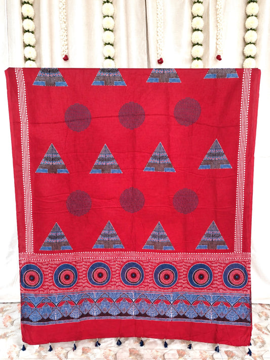 Dastaan-e-Ajrakh ✨ Modal Silk Dupatta ~ Sindoori Naksh