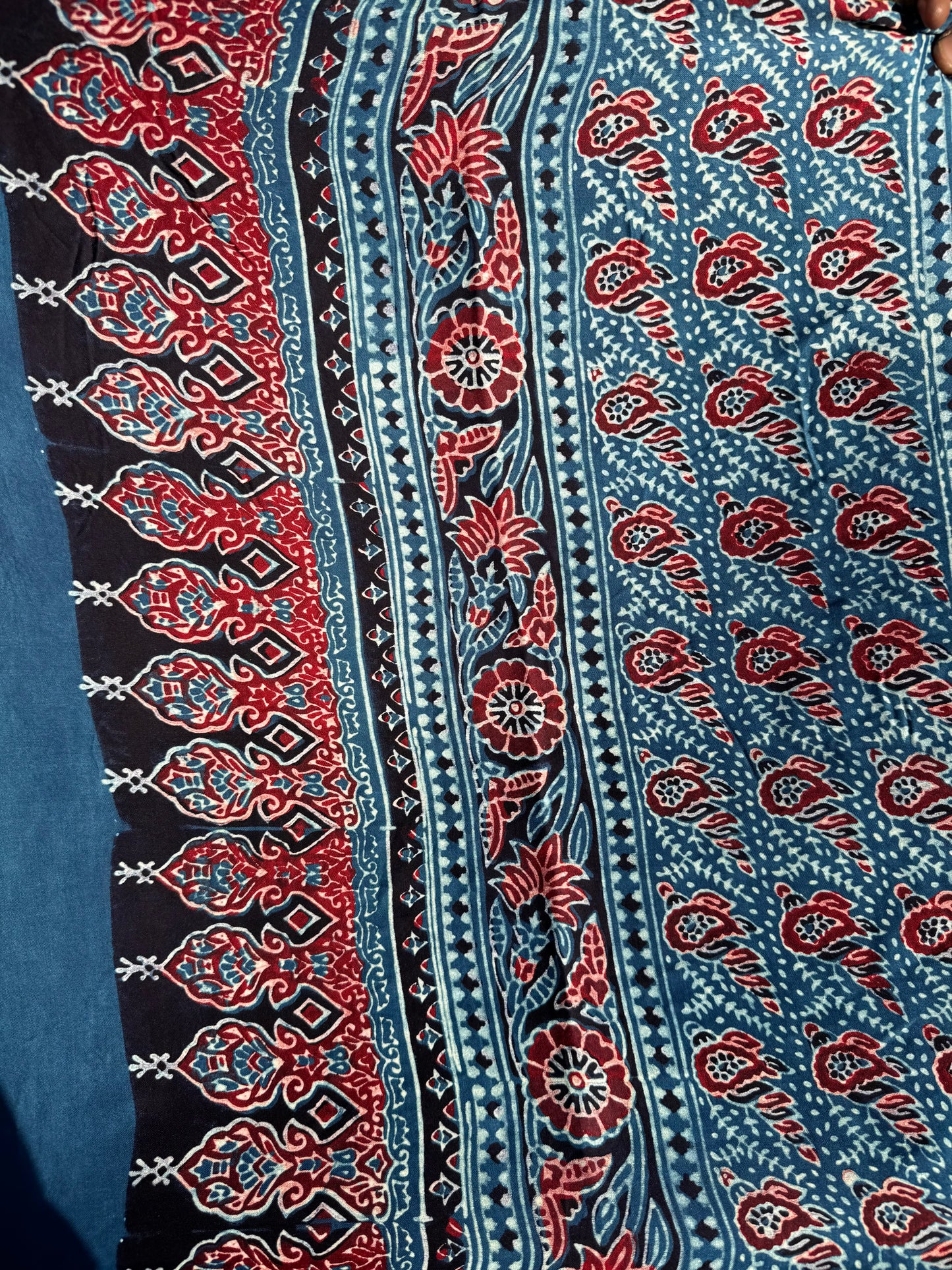 Rangrez🔅Modal Silk Ajrakh Stoles ~ Indigo Star Dust