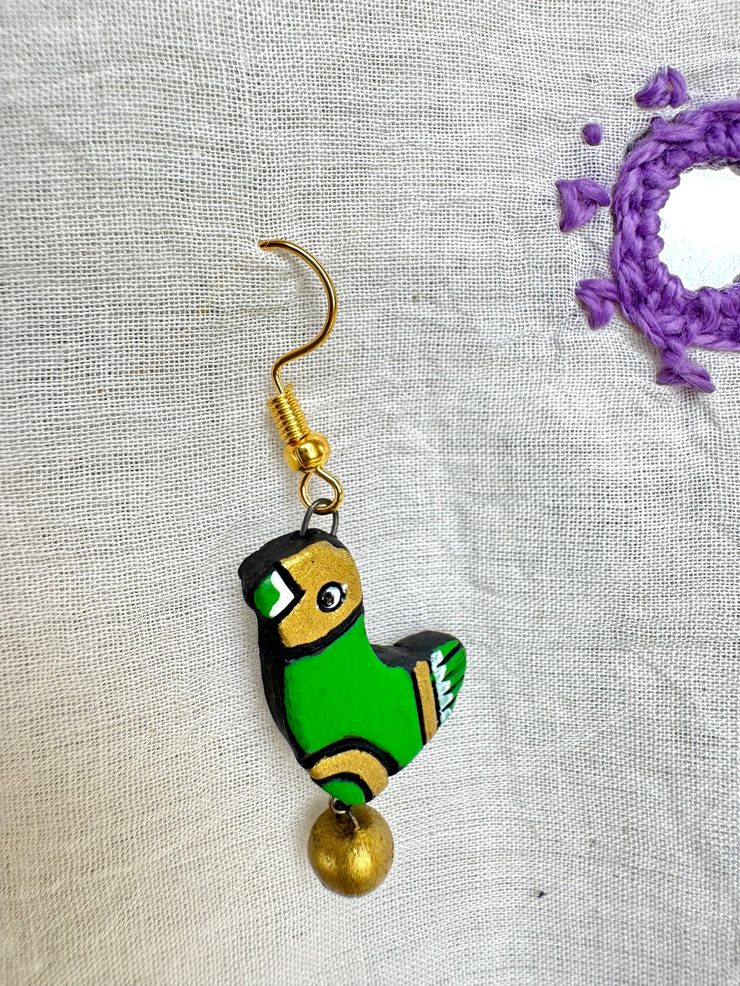 Mati ke Rang ~ Terracotta Jewelry Set ~ Parakeet Green