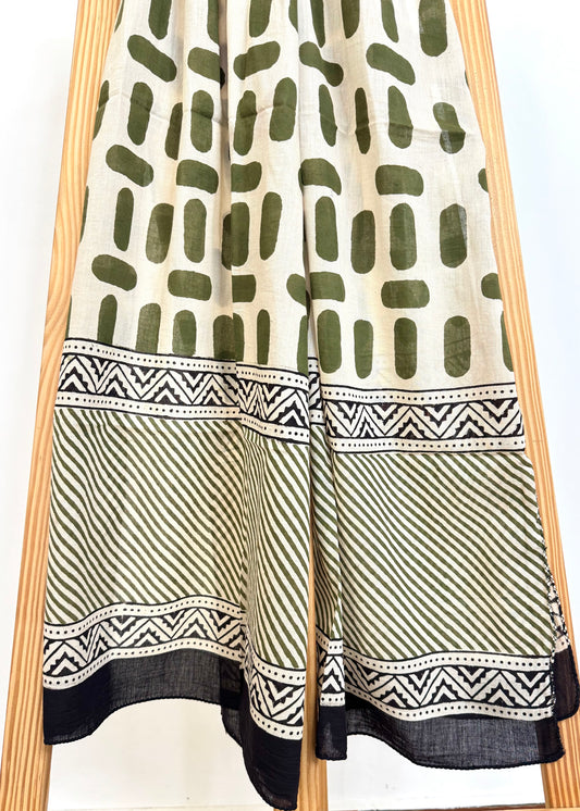 Raag 🪷 Mulmul Cotton Stoles ~ Capsule Green