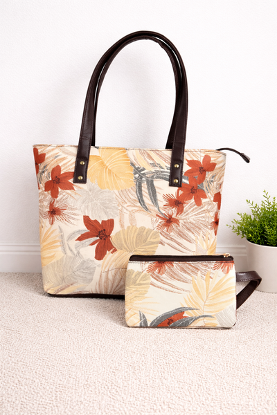 Karwaan🍂 Earth Bloom Motifs ~ Printed HandBag