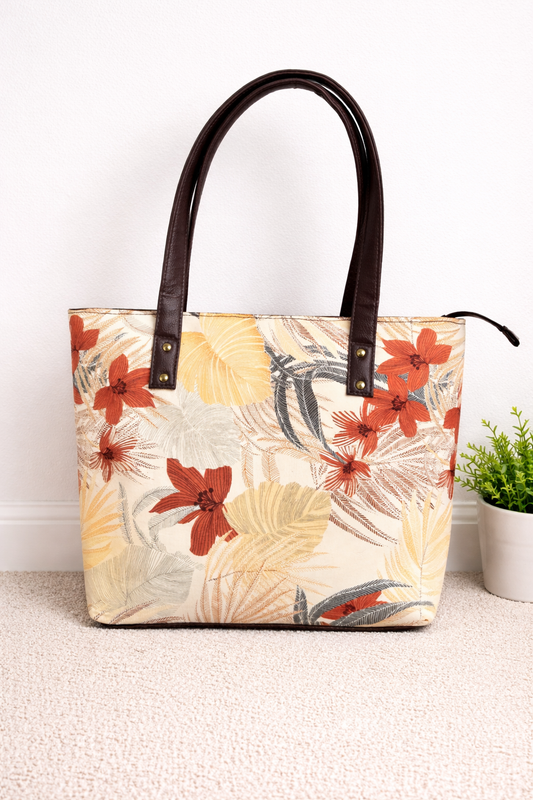 Karwaan🍂 Earth Bloom Motifs ~ Printed HandBag
