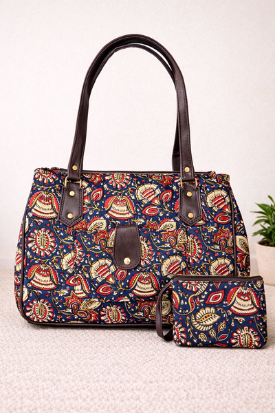 Karwaan🍂 Autumn motifs ~ Sanganeri Handblock HandBag