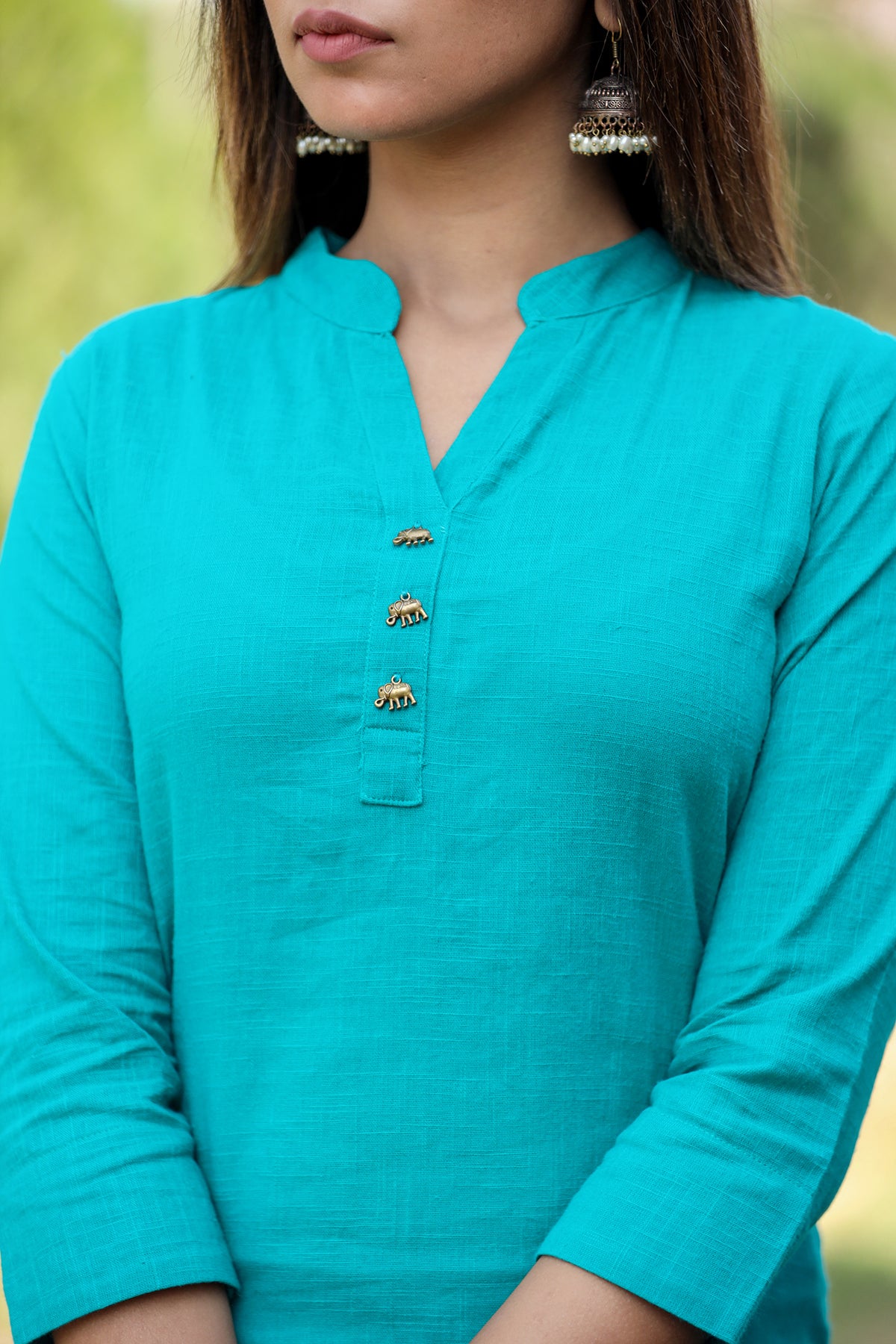 Saadgi ~ Beauty in Simplicity Cotton Kurti, Tiffany Blue 🩵