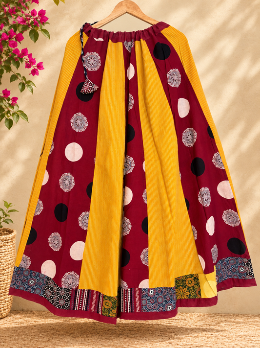 🌻Navrang ~ Gulnaar Ajrakh Skirt