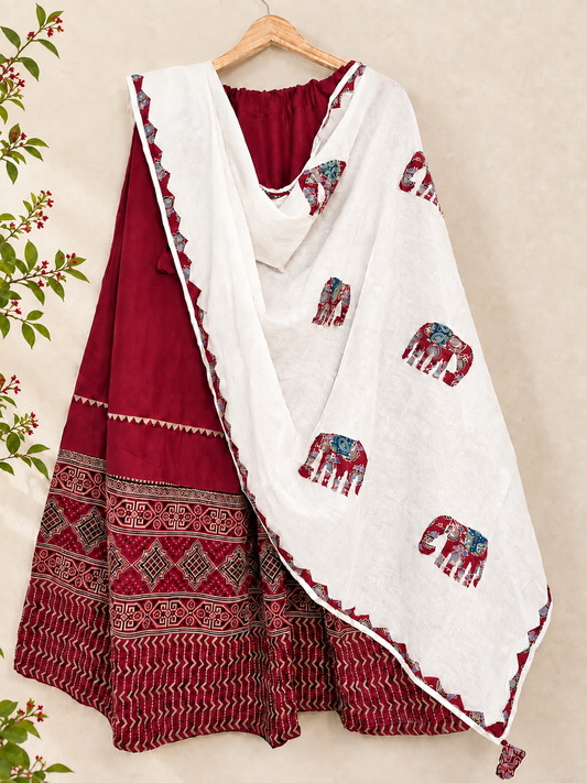 🌺Raasrang ~ Ishani ~ Ajrakh Skirt