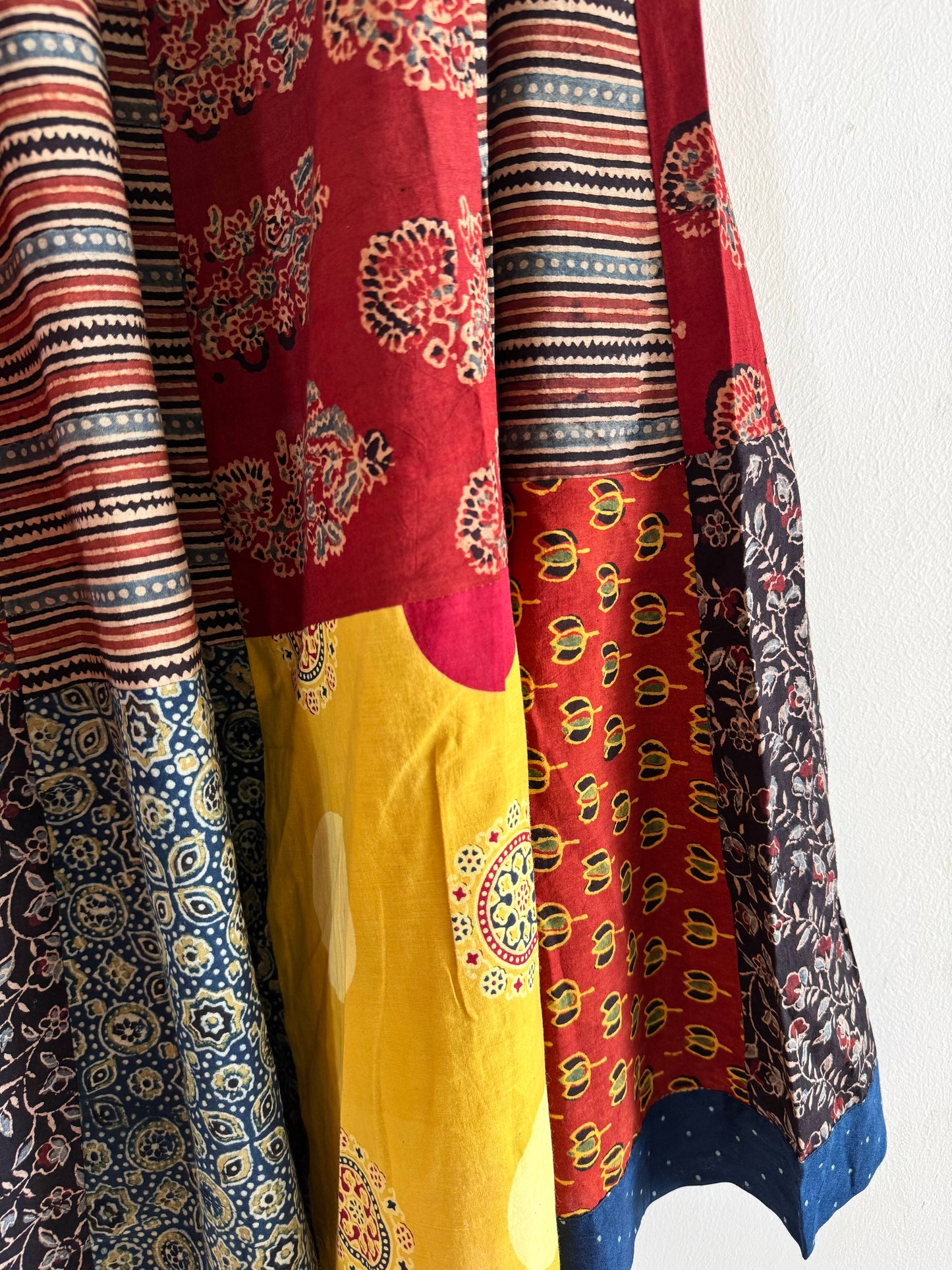 🌻Navrang ~ Ajrakh Lehengas ~ Multicolor w/ blue polka dots