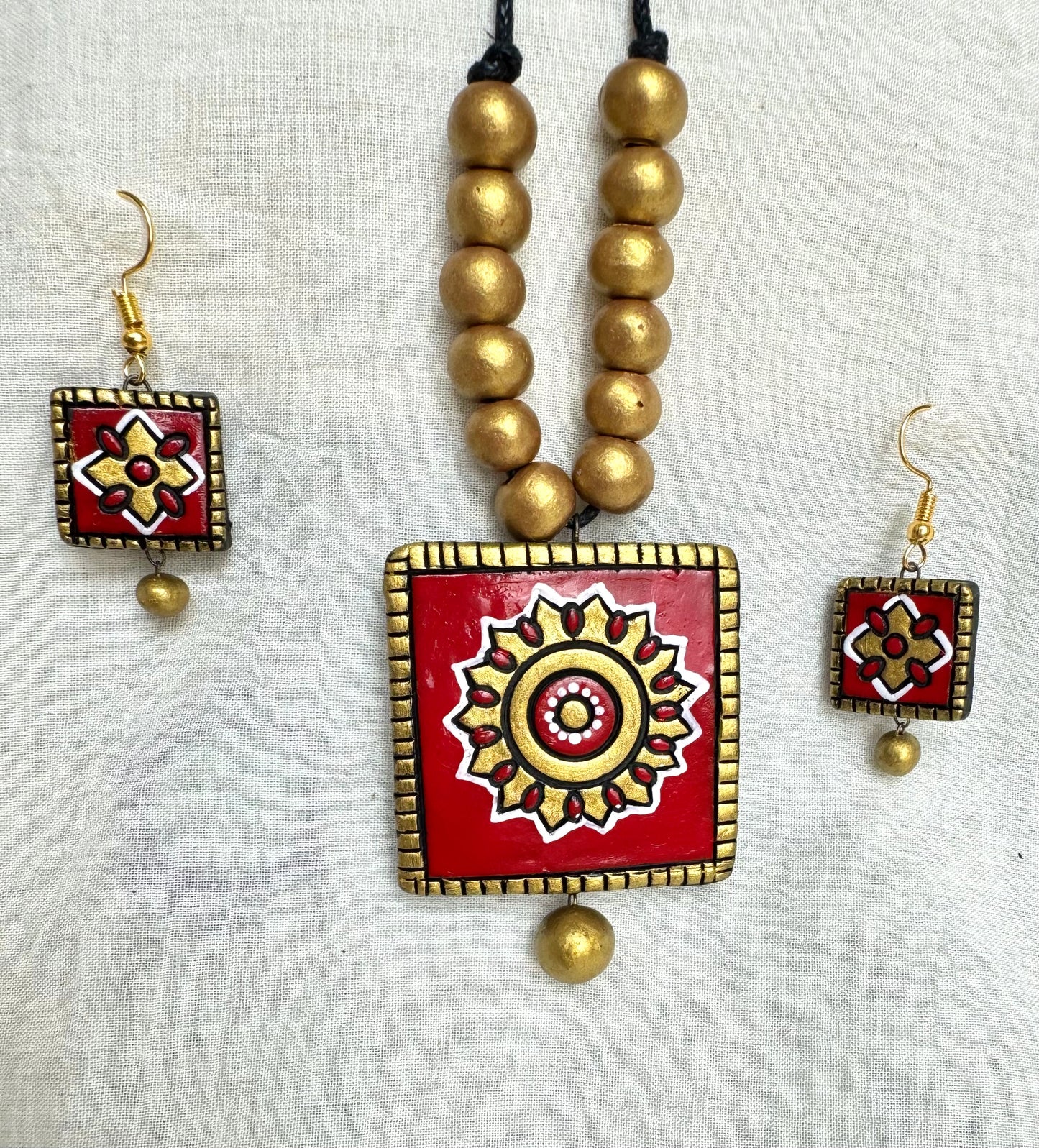 Mati ke Rang ~ Terracotta Jewelry Set ~ Sindoor Red