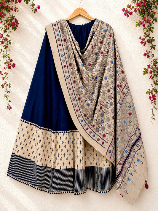 🌺Raasrang ~ Nazaakat ~ Ajrakh Skirt and Dupatta Set