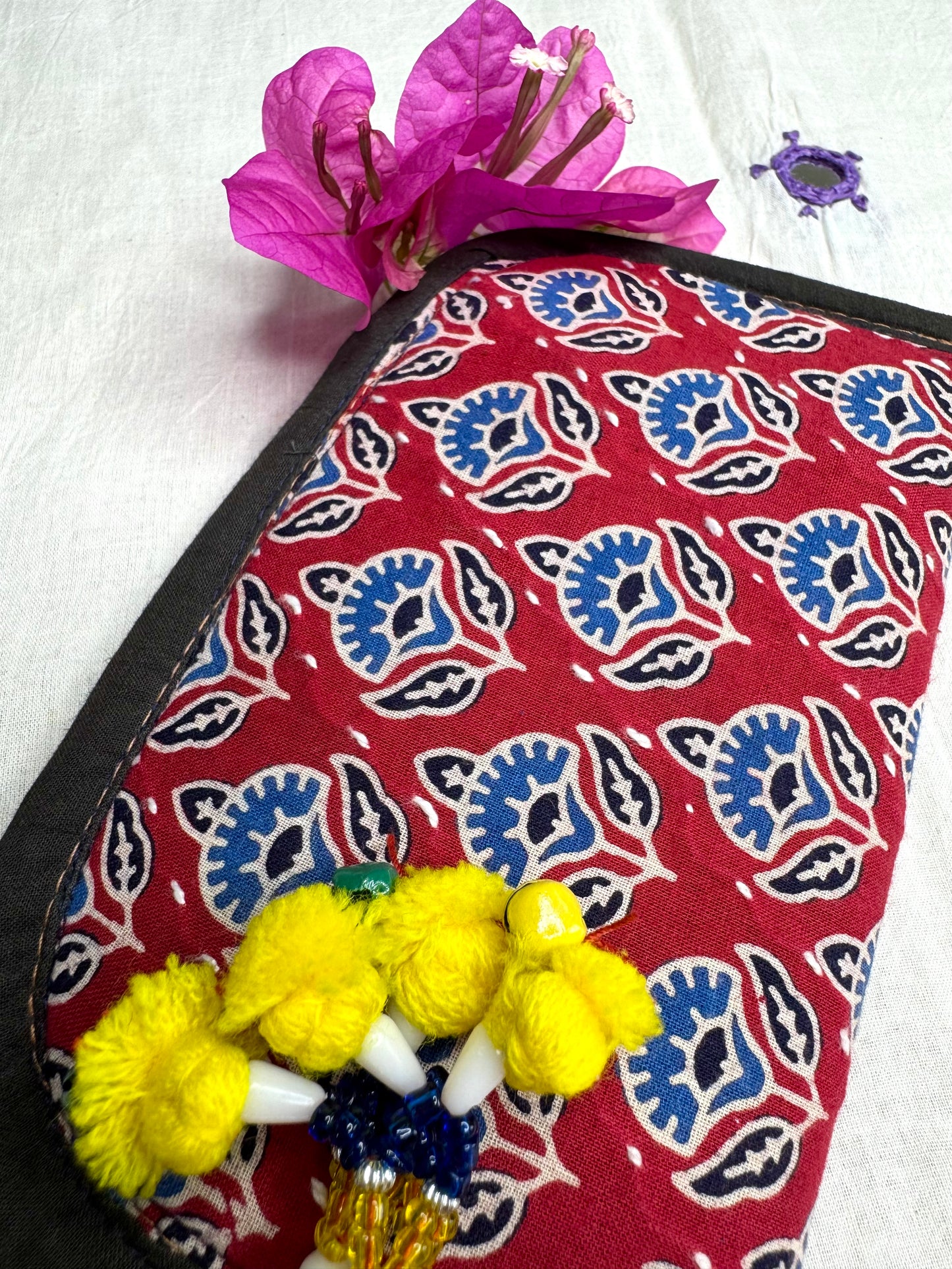Navrang ~ Ajrakh Handcrafted Wallets ~ Red & Blue