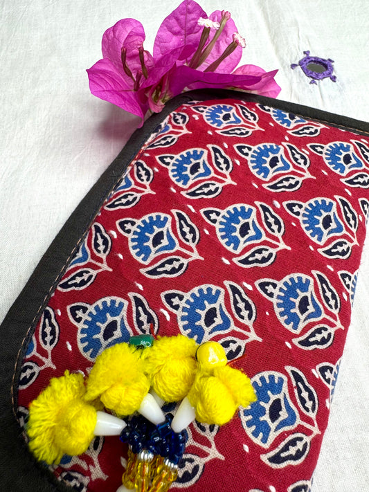 Navrang ~ Ajrakh Handcrafted Wallets ~ Red & Blue