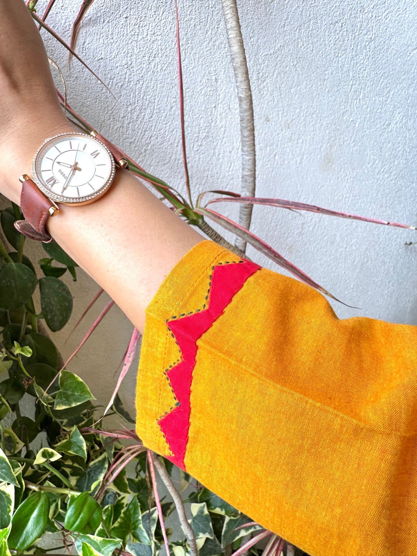 Masakali ~ Cotton Embroidered Kurti, Yellow Ochre🔅