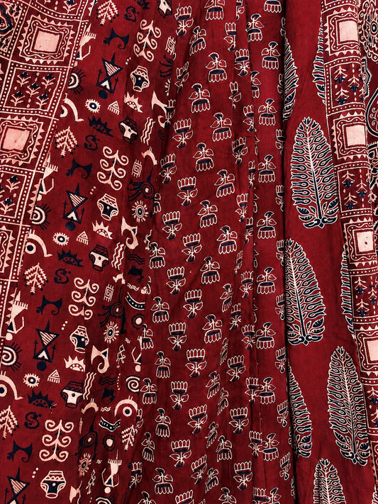 ⚜️ Dharohar ~ Lokrang ~ Ajrakh Long Kali Skirt