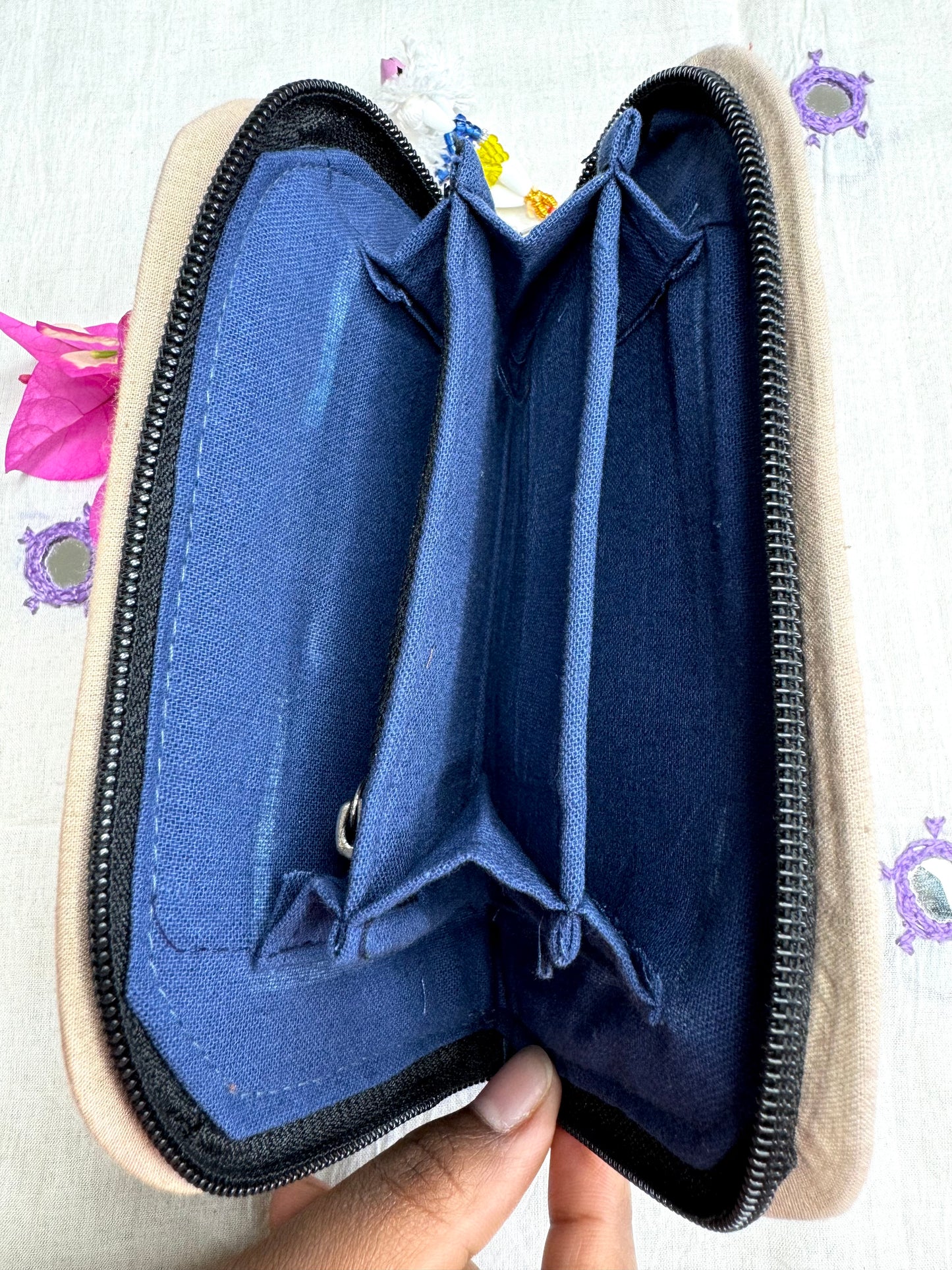 Navrang ~ Ajrakh Handcrafted Wallets ~ Red & Blue