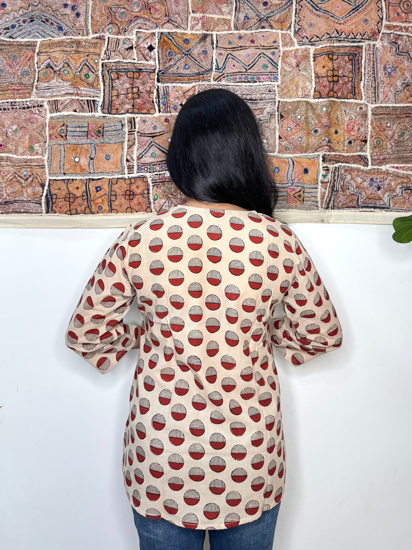 Archies - Red Polka Handblock Kurti