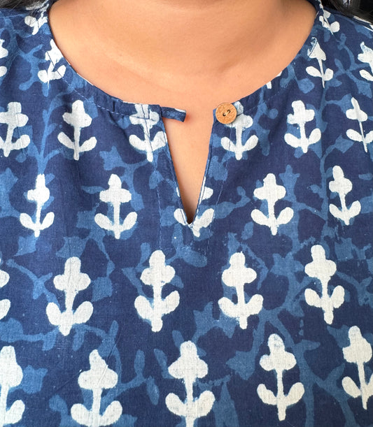 Indigo Whispers ~ Blue Handblock Kurti