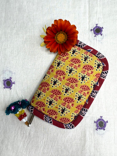 Navrang ~ Ajrakh Handcrafted Wallets ~ Yellow & Red