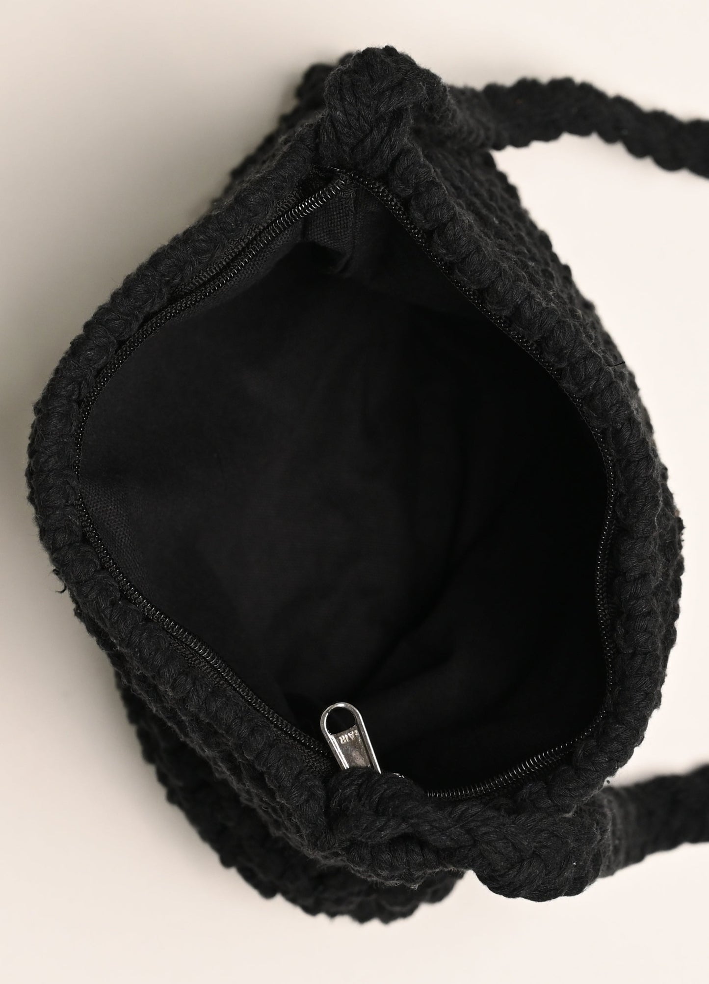 Macrame Crossbody Bag - Jet Black