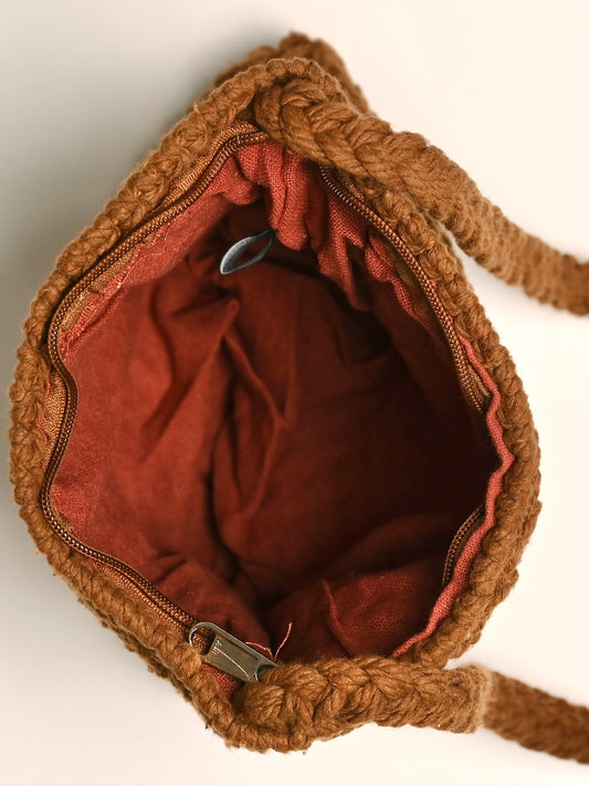 Macrame Crossbody Bag - Chocolate Brown