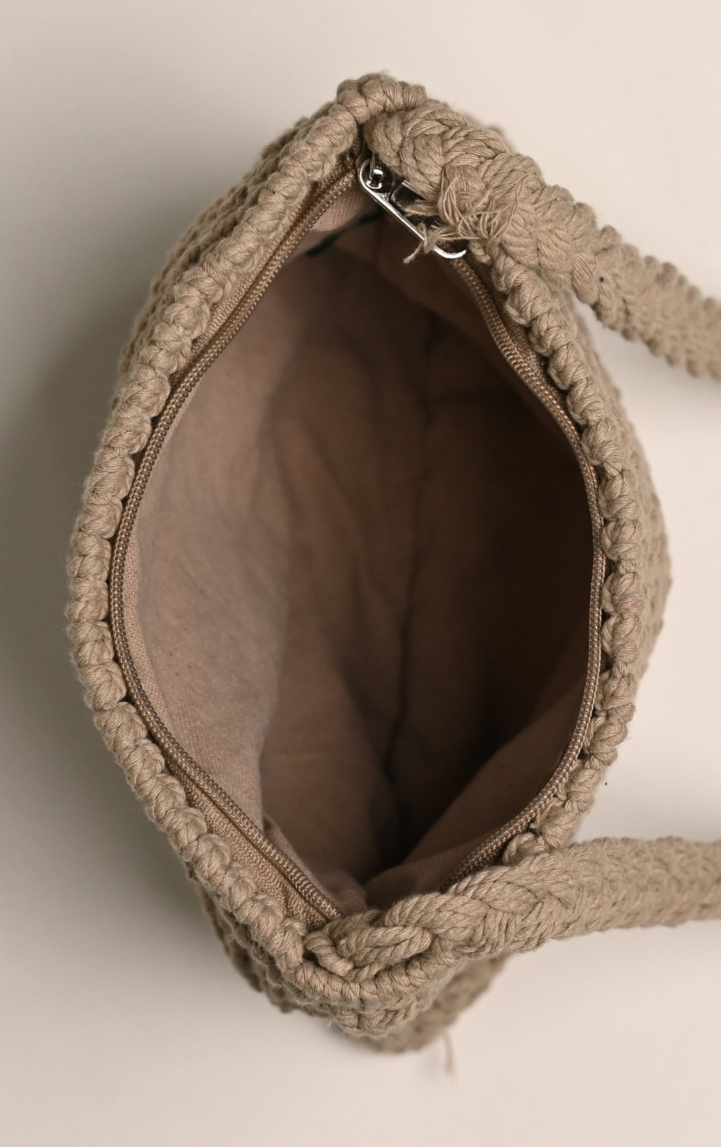 Macrame Crossbody Bag - Soft Beige