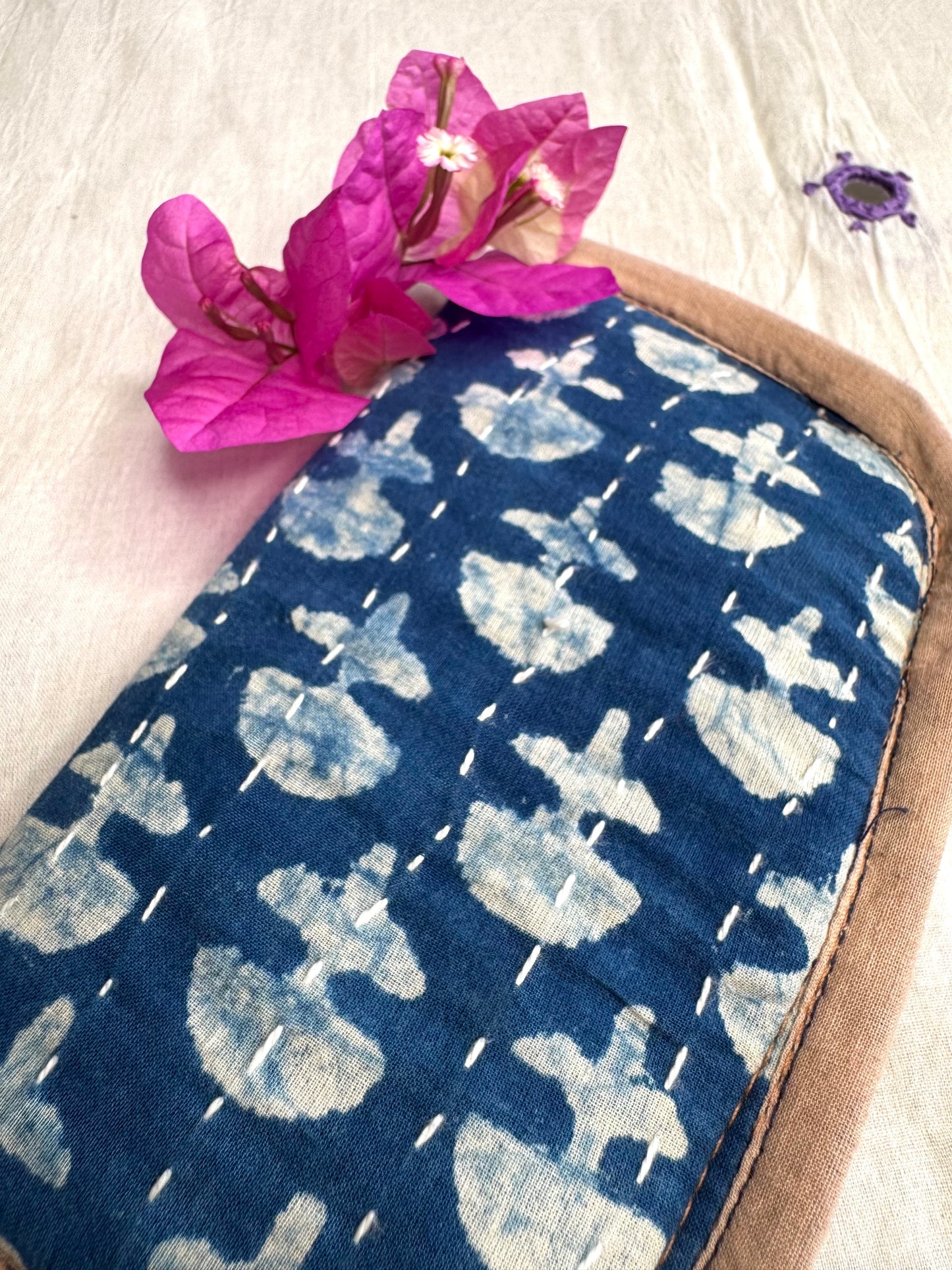 Navrang ~ Ajrakh Handcrafted Wallets ~ Indigo