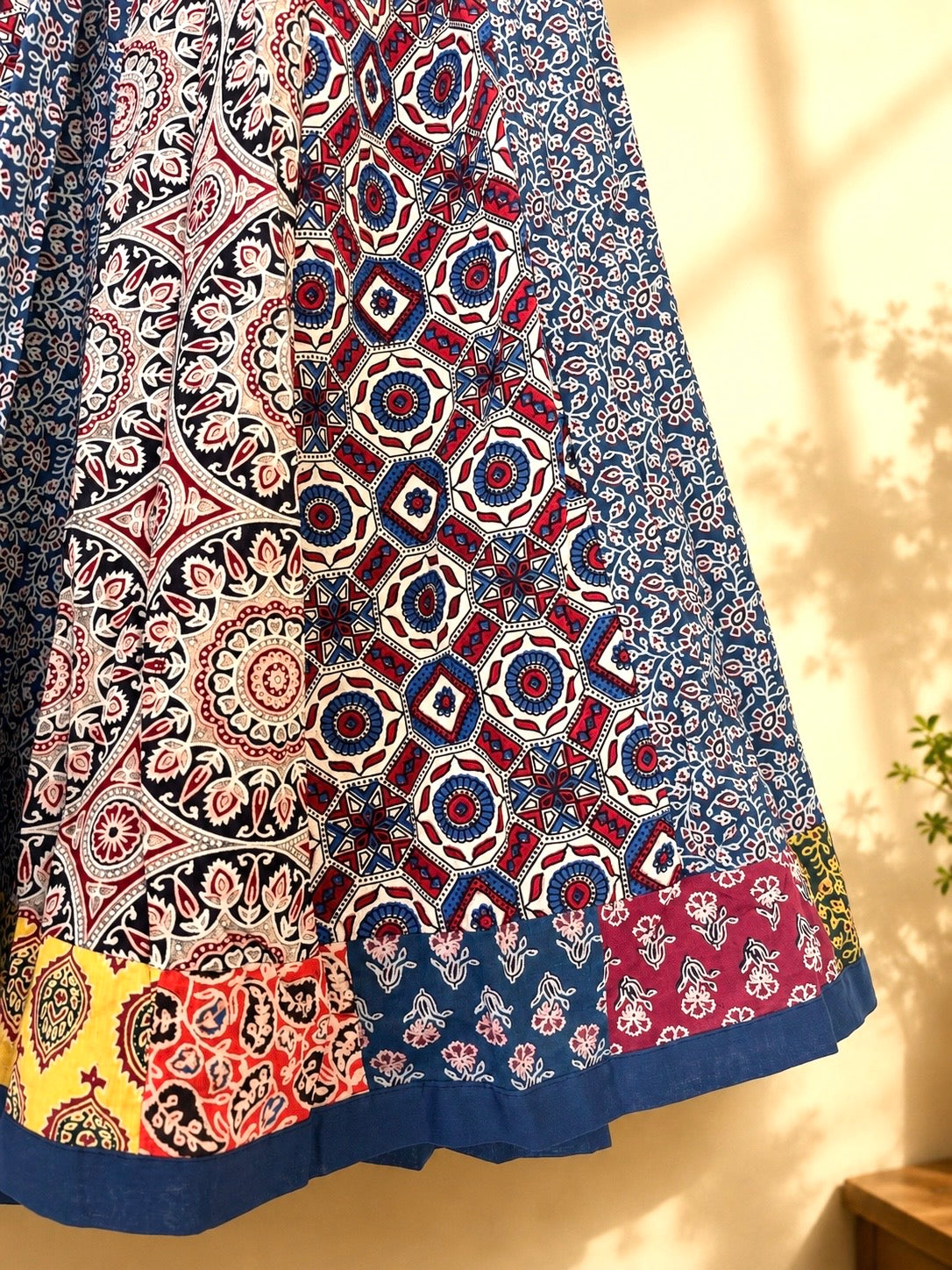 🌻Navrang ~ Neel Ajrakh Skirt and Dupatta Set