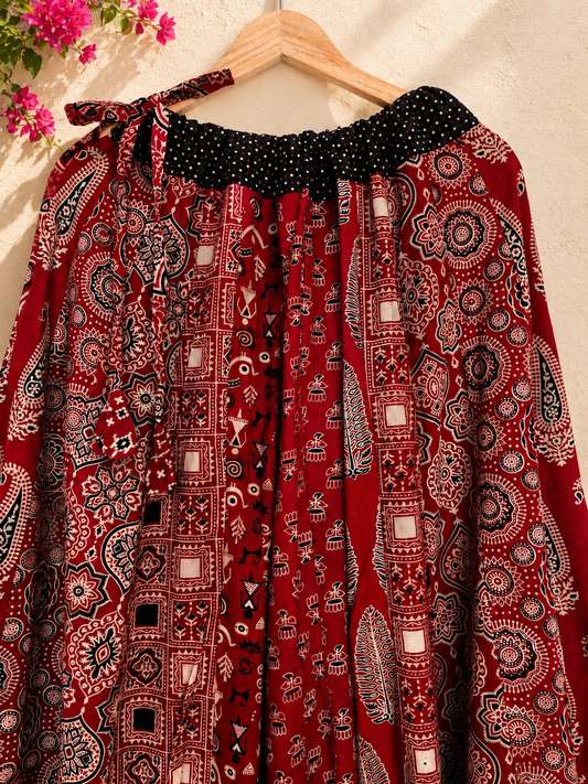 ⚜️ Dharohar ~ Lokrang ~ Ajrakh Long Kali Skirt