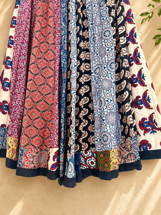 🌻Navrang ~ Meher Ajrakh Skirt and Dupatta Set