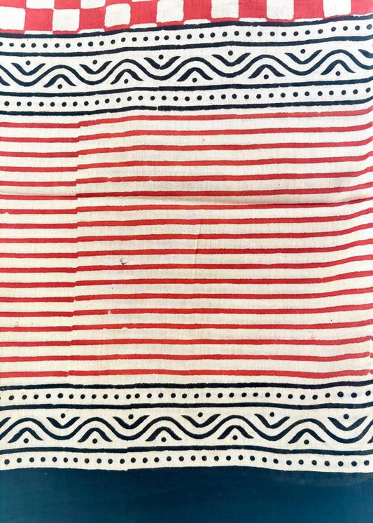 Raag🪷Mulmul Cotton Stoles ~ Chequered Red