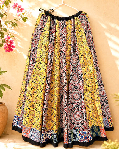 🌻Navrang ~ Marigold Ajrakh Skirt