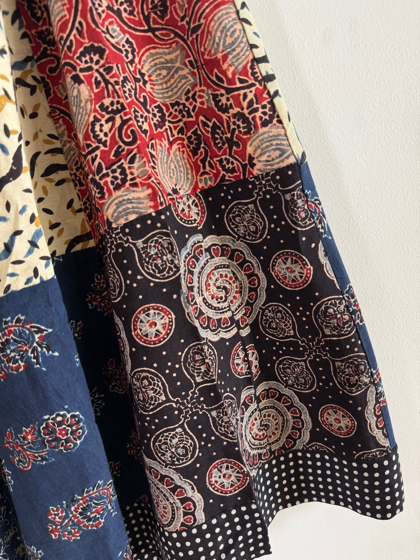 🌻Navrang ~ Ajrakh Lehengas ~ Multicolor w/ black polka dots