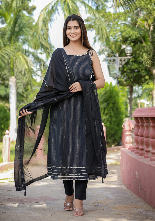 Adaa 𓂃 ོ☼𓂃 Colors of Nature Cotton Suits, Ebony Black
