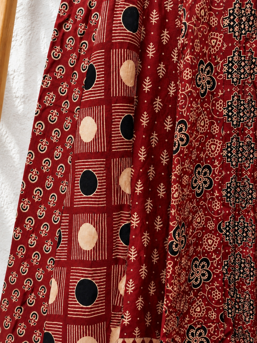 ⚜️ Dharohar ~ Mehrun ~ Ajrakh Long Kali Skirt & Dupatta Set
